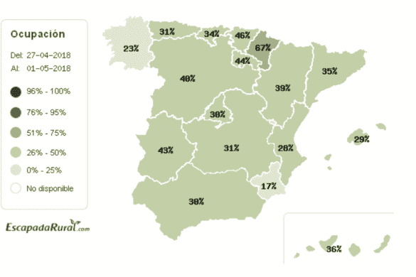 El noreste de España acapara las reservas de turismo rural para el puente de mayo